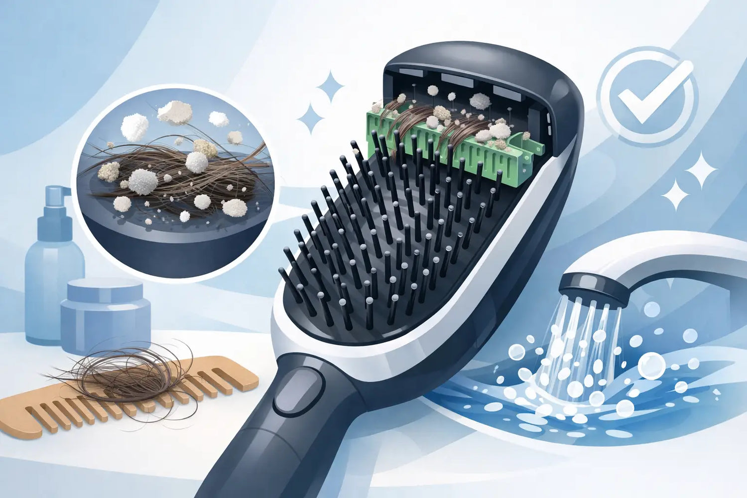 Haarbürste mit Reinigungsfunktion im Check